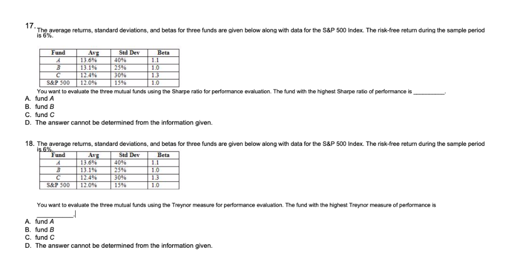  Please solve them without using EXCEL The average returns, standard deviations,
