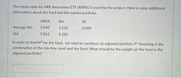  The return data for ARK Innovation ETF (ARKK) is used for