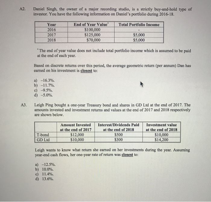 information provided. Al. An investor buys shares in MSF Ltd at the