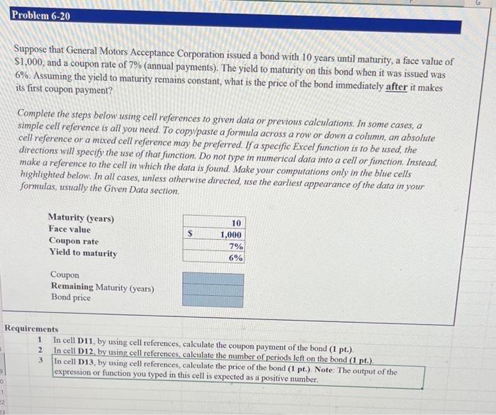  excel problem- please use excel to help solve this problem. Suppose