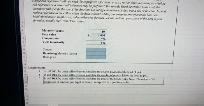 maturity, a face value of $1,000, and a coupon rate of 7%