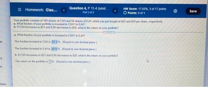  Save E Homework: Clas... Question 4, P 11-4 (simil.. HW Score: