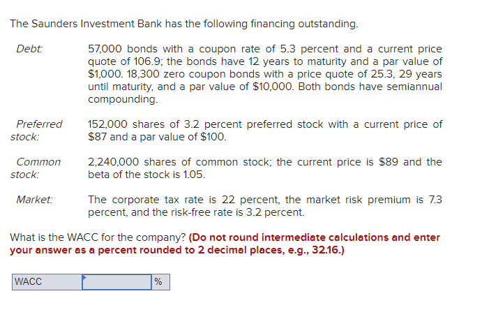 PLEASE SHOW WORK ON EXCEL ONLY. THANK YOU The Saunders Investment