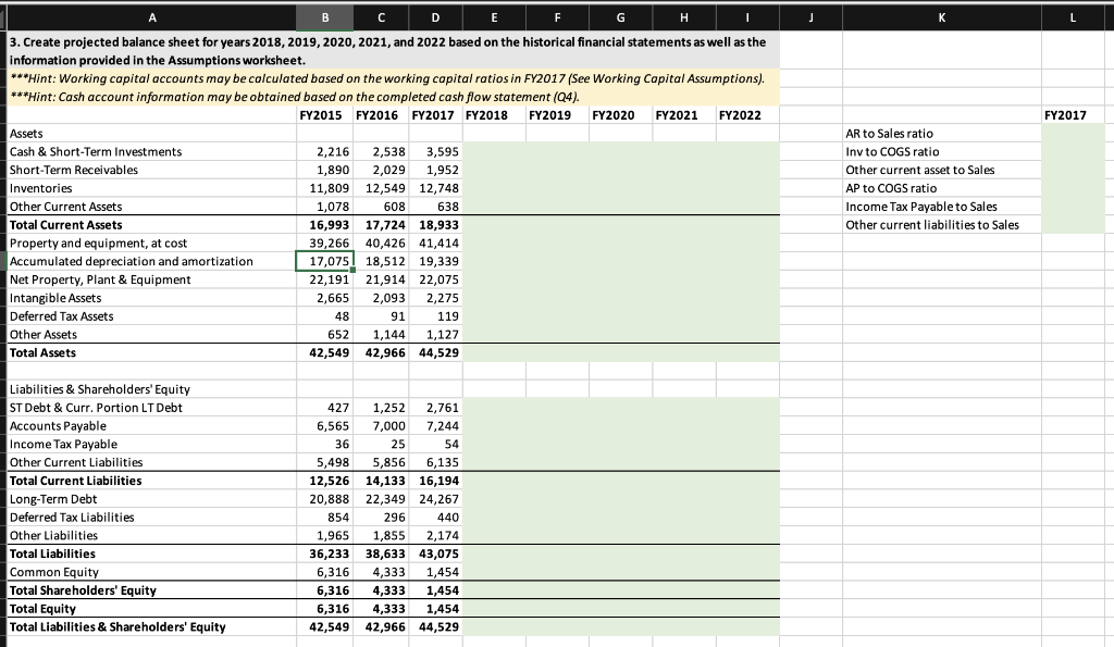 B D E F G H I J K Operating Assumptions: Sales