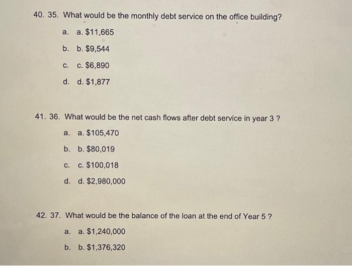 flows: a. Purchase in Year 0 $2,750,000 b. Year 1 180,000 c.