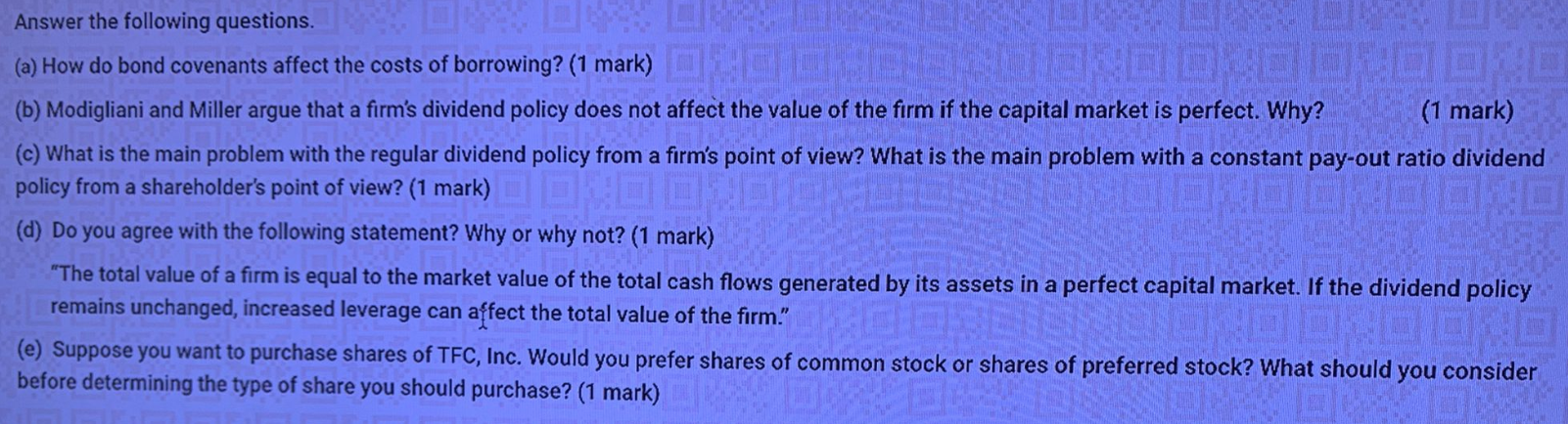 Answer the following questions. (a) How do bond covenants affect the