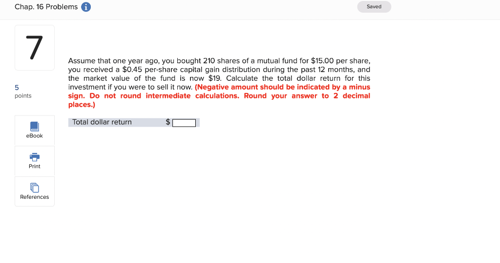  Chap. 16 Problems A Saved 7 Assume that one year ago,