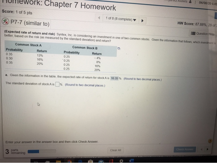  I will appreciate if you could answer the standard deviation of