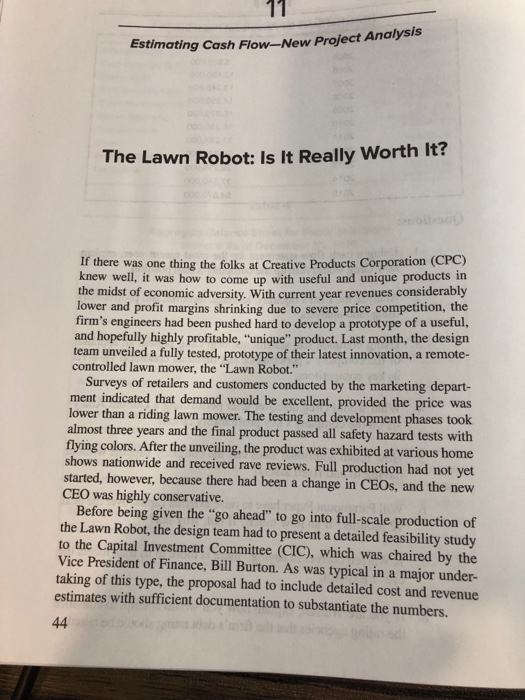  calculate and interpret the operating leverage for the project Estimating Cash