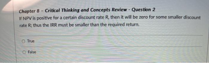  Chapter 8 - Critical Thinking and Concepts Review - Question 2