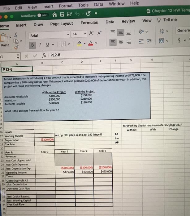 Tools Data Window Help File Edit View Insert Format Chapter 12