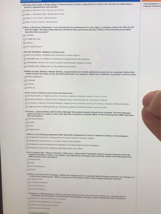 CVS MODULE 509700 SMD- violence in the workplace i keep getting an