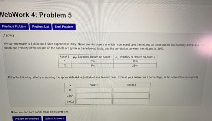  NebWork 4: Problem 5 Previous Problem Problem List Next Problem (1