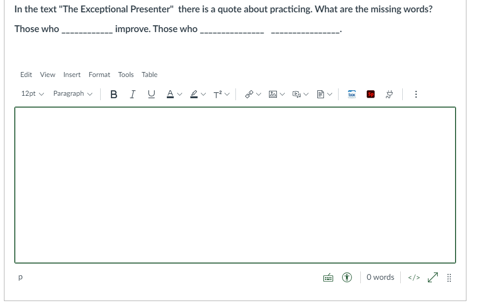 In the text "The Exceptional Presenter" there is a quote about