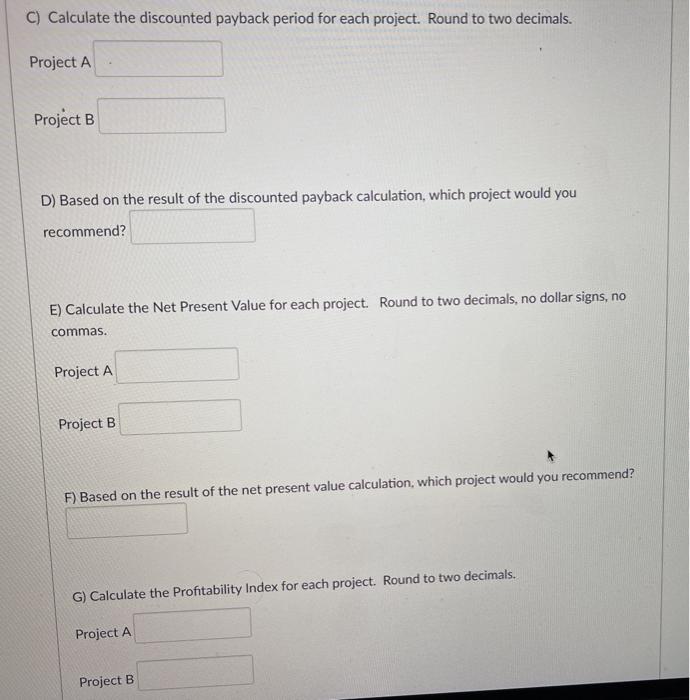 shown. The company's required rate of return for projects of this risk