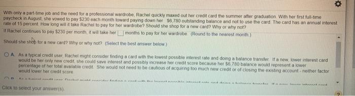  With only a part-time job and the need for a professional