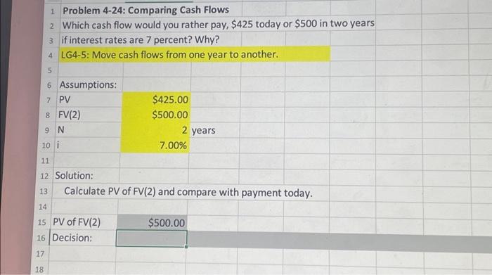  Comparing Cash Flows 2 Which cash flow would you rather pay,