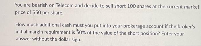 you find the value of the short position with the new 40%