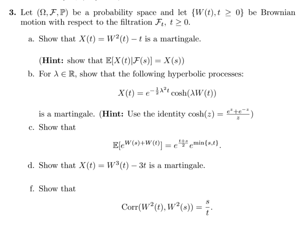 3. Let (2, F, P) be a probability space and let