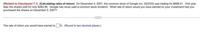 I need help with these problems (Related to Checkpoint 7.1) (Calculating rates