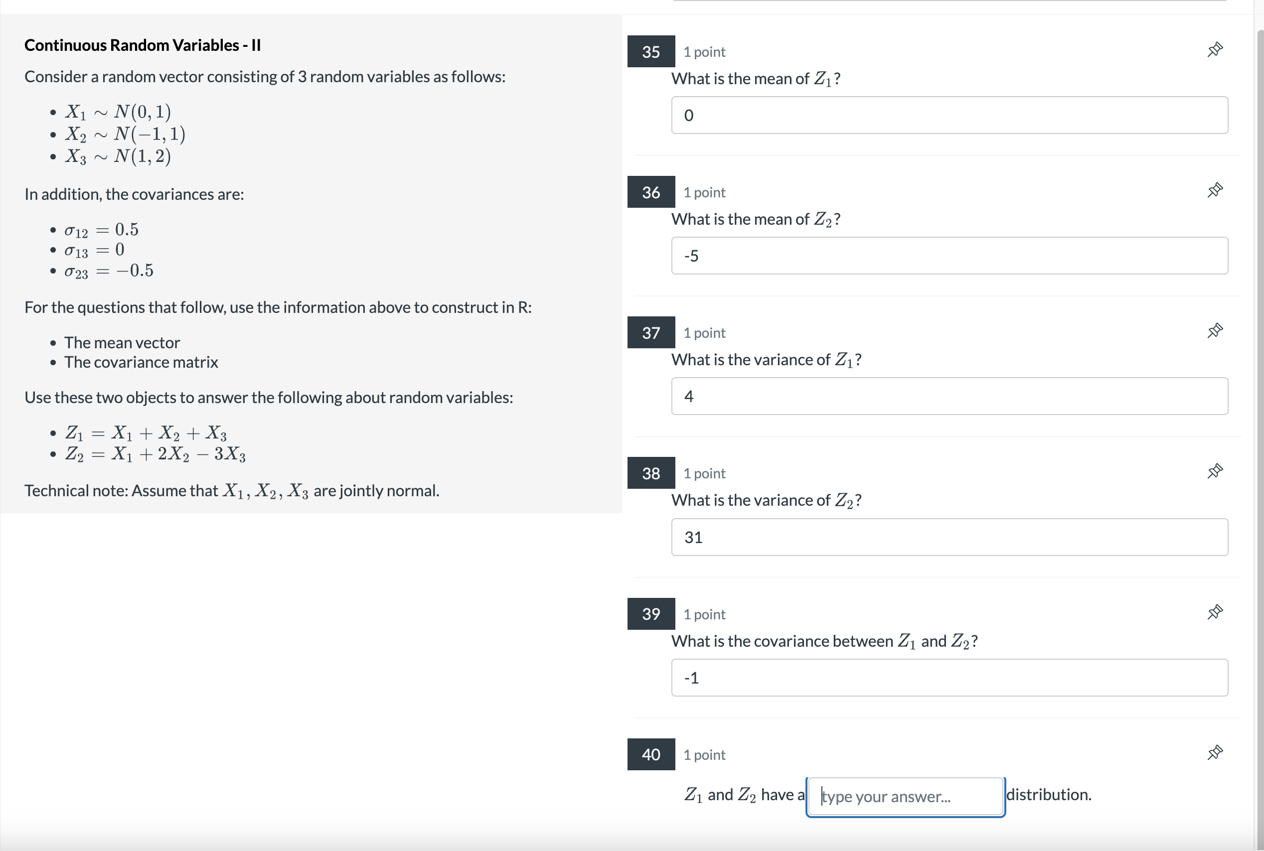 Continuous Random Variables - II Consider a random vector consisting of