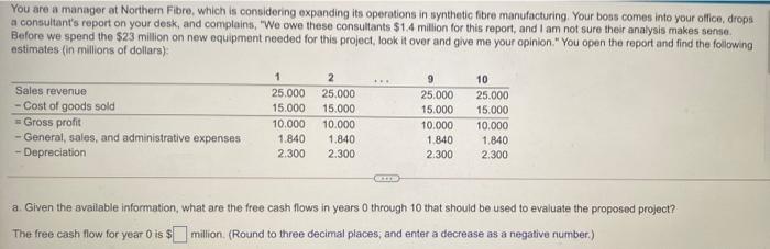 Please help me solve from year 0 to 10. I will leave