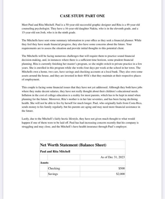  1: Meet the Mitchells. Learn about your potential clients and their