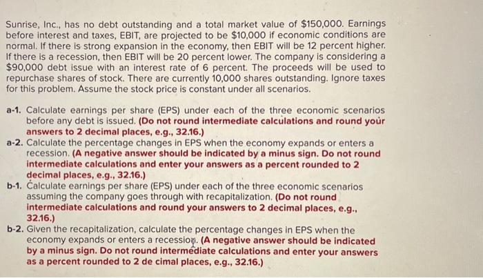 please label the answers like the the questions asked. example: a-1 recession