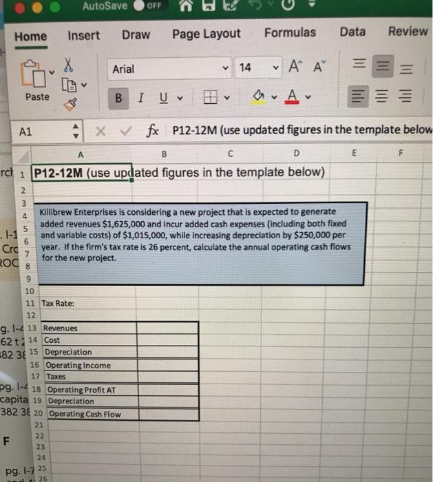  AutoSave OFF Home Insert Draw Page Layout Formulas Data Review X