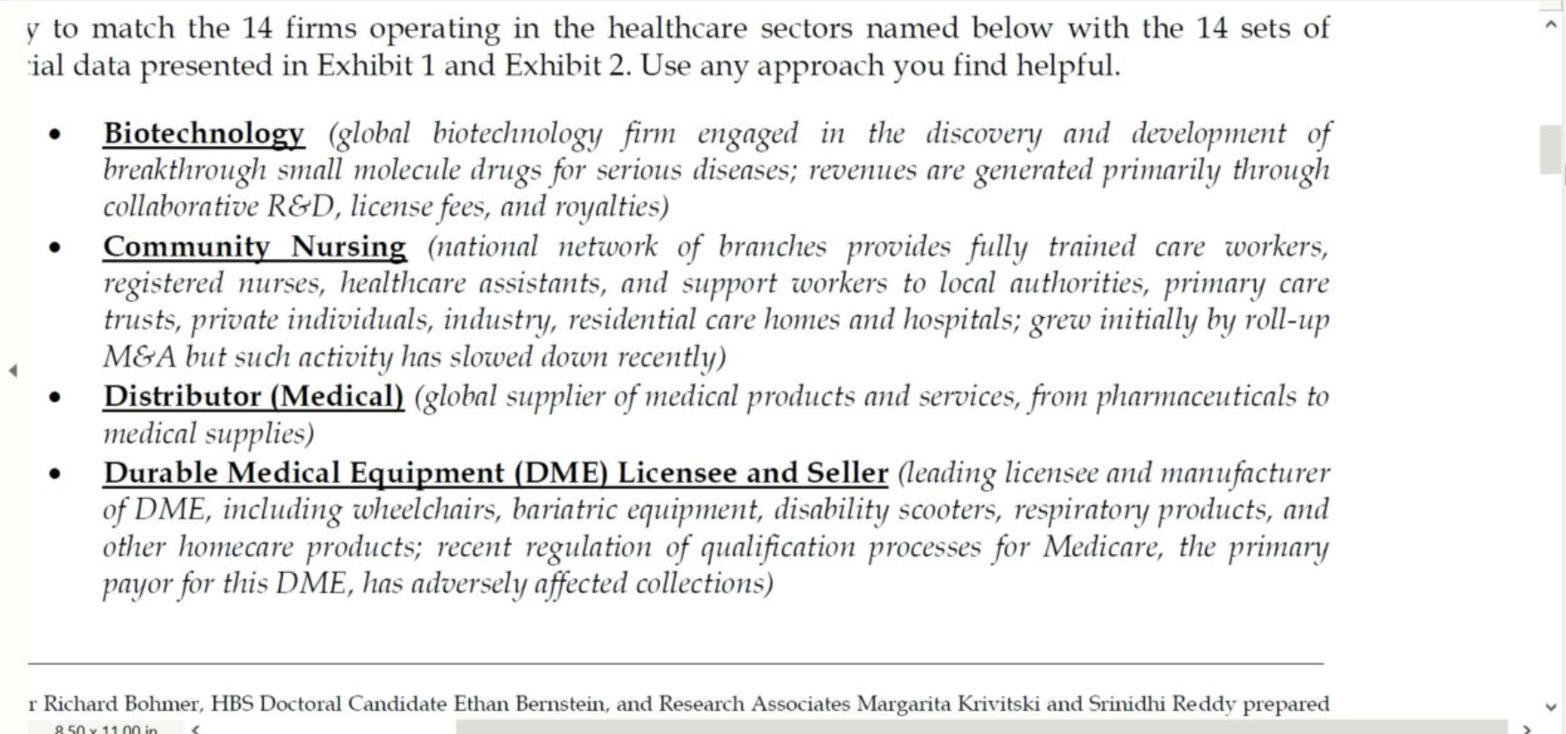 and Income Statement Percentages for Unidentified Heal Balance Sheet Percentages A B