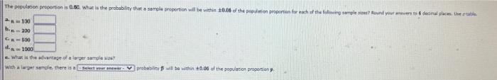  The population proportion 0.00. What is the probability that a sample