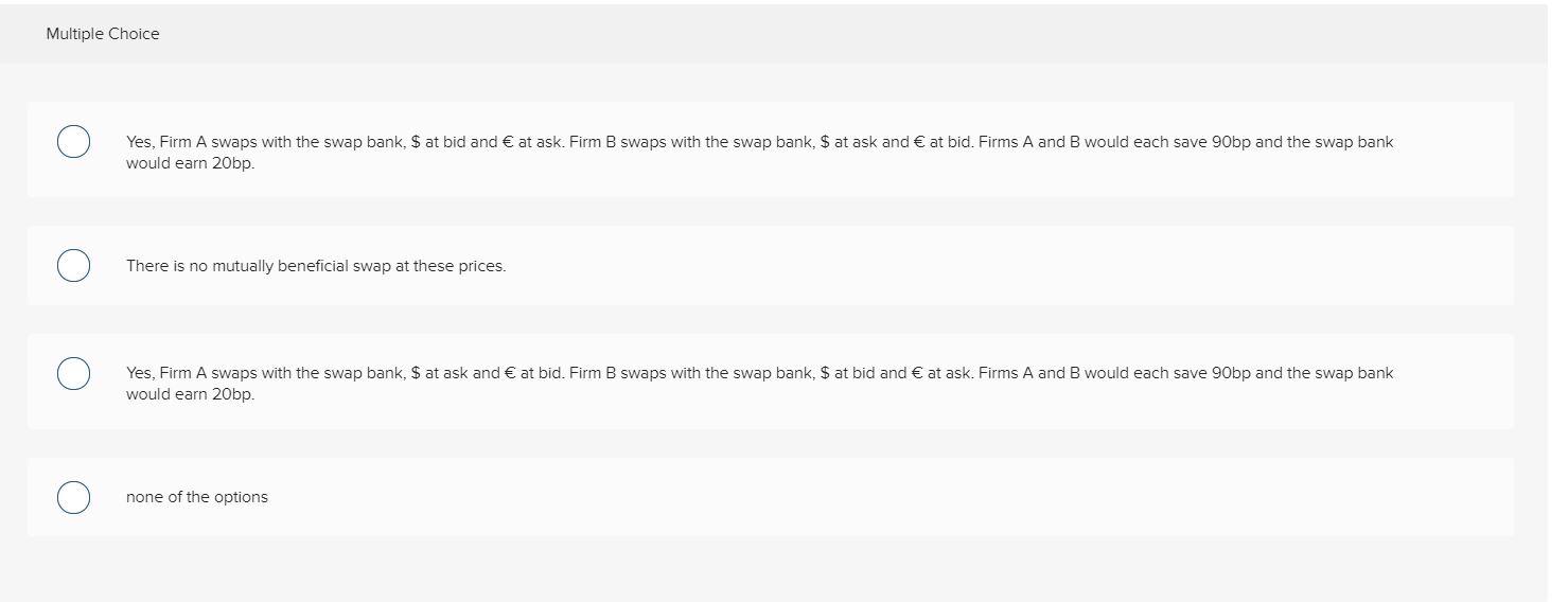 Italian firm with AAA credit. Firm A wants to borrow 1,000,000 for