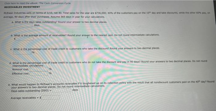  Click here to read the Book: The Cash Conversion Cycle RECEIVABLES