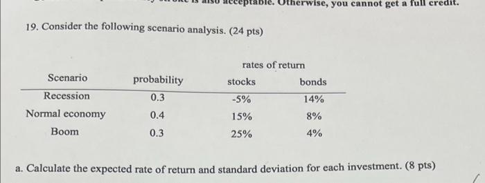  erwise, you cannot get a full credit. 19. Consider the following