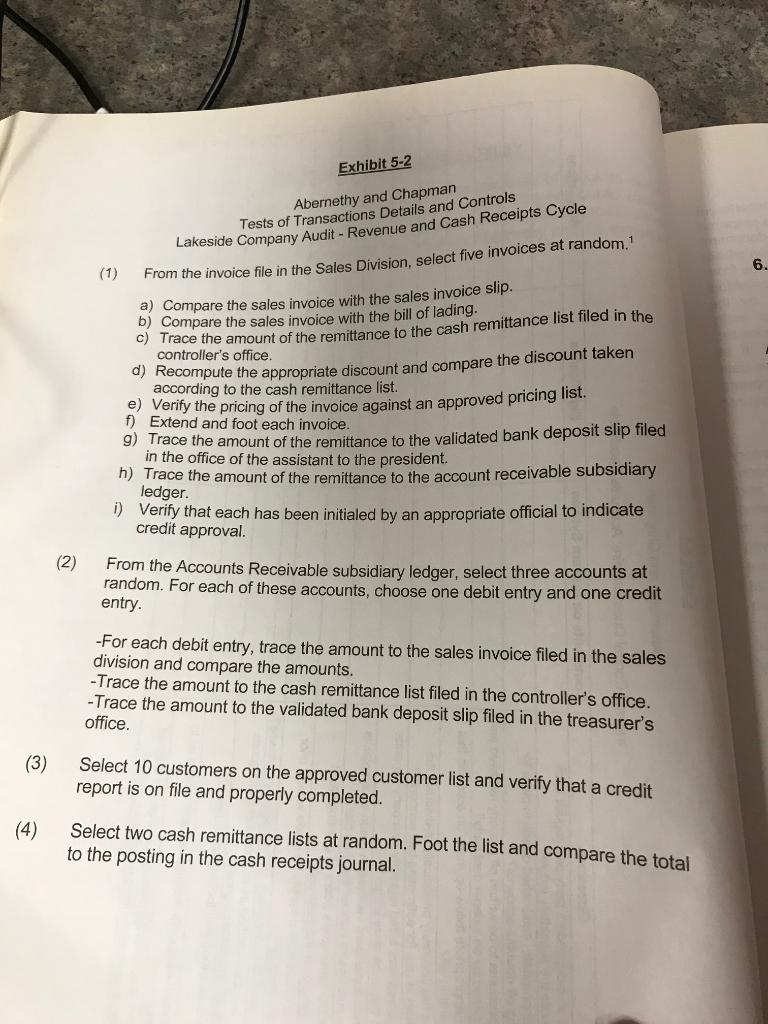 Case 5 - Exercise 2 Abernethy and Chapman Internal Control Evaluation Client: