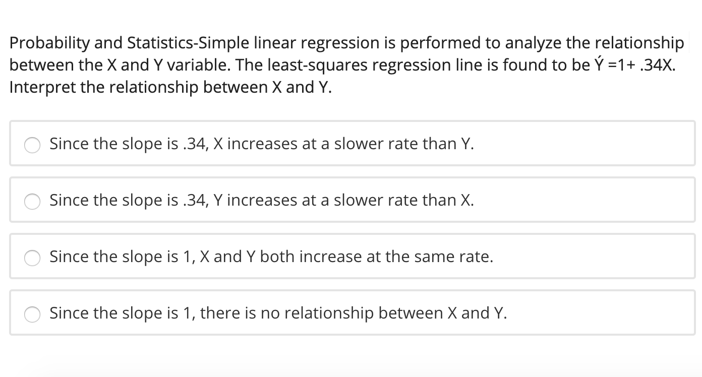 Probability and Statistics-Simple linear regression is performed to analyze the relationship