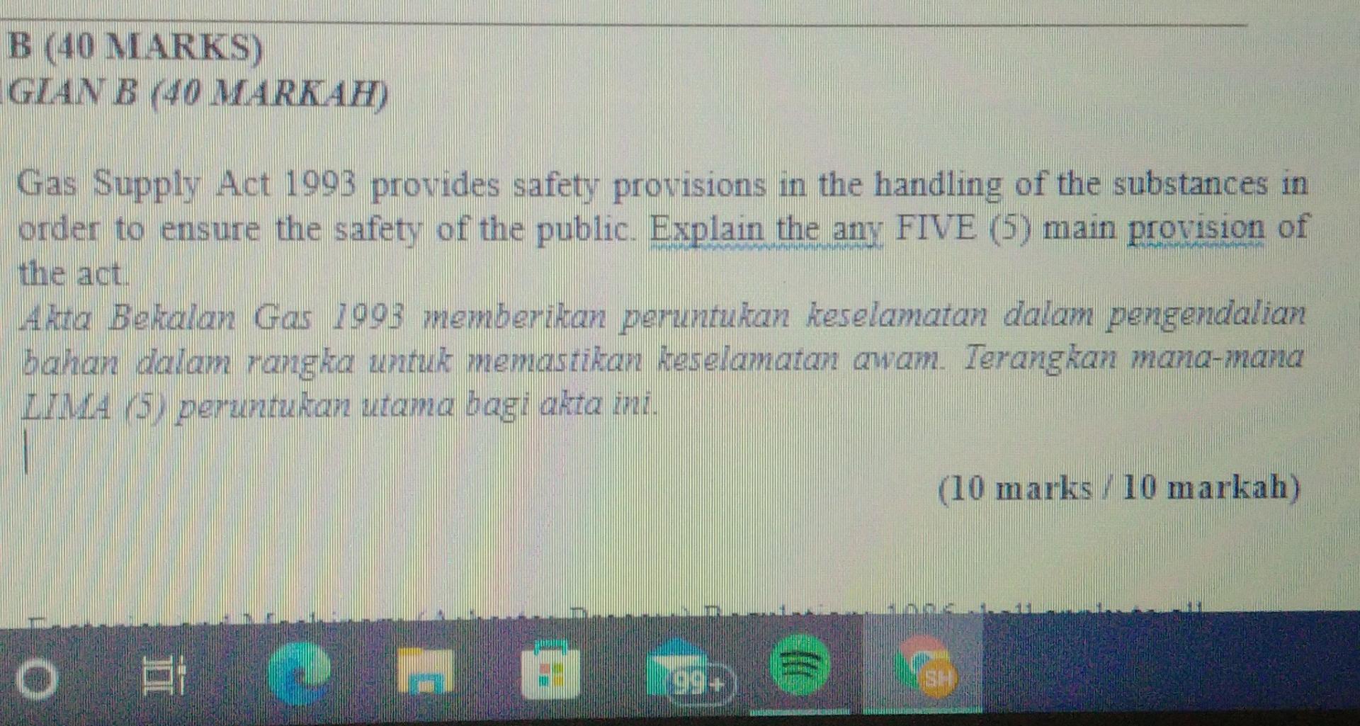  B (40 MARKS) GIAN B (40 MARIAH) Gas Supply Act 1993