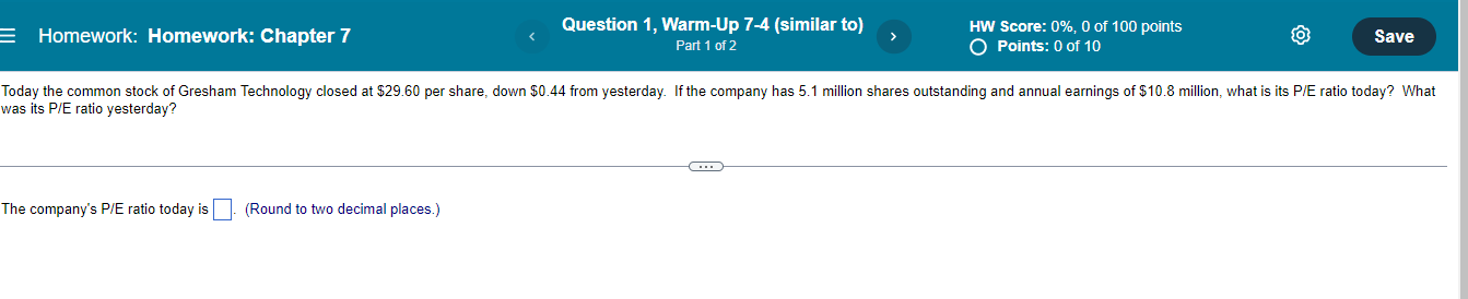  E Homework: Homework: Chapter 7 Question 1, Warm-Up 7-4 (similar to)