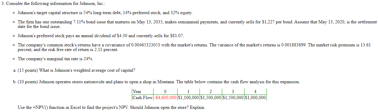  Please calculate using excel and show ALL work and formulas. If