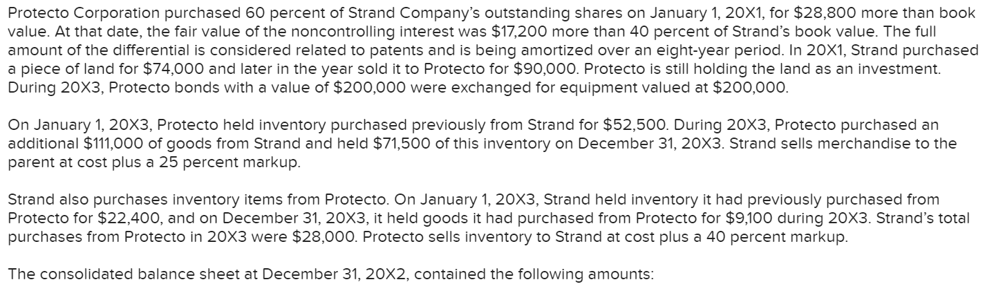 Please do it from scratch. Thanks. Protecto Corporation purchased 60 percent of