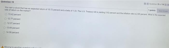  Question 15 15 Question 15 1 points LA You own a