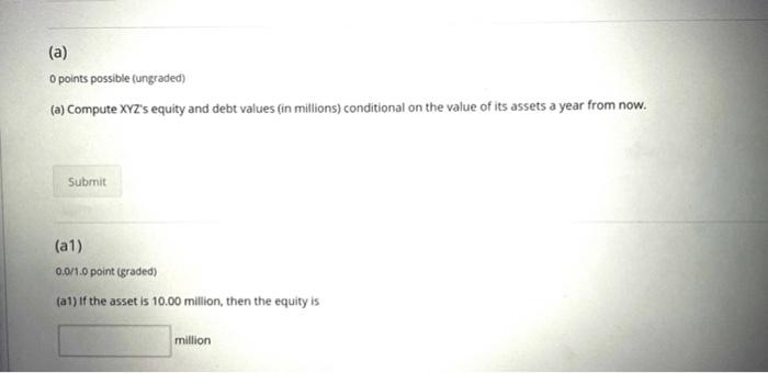 market value of Company XYZ's asset is currently $25.00 million. The capital