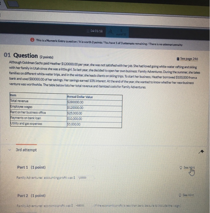  04/01/18 This is a Numeric Entry question/ It is worth 2
