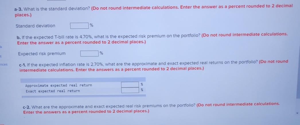 information about three stocks: State of Economy Boom Normal Bust Probability of