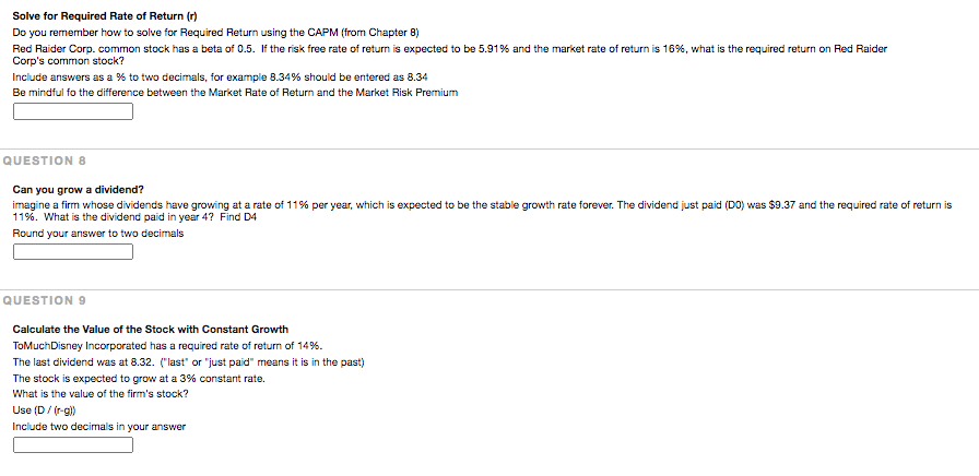  Solve for Required Rate of Return (r) Do you remember how