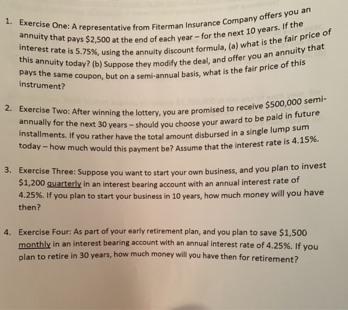  offers you an 1. Exercise One: A at the end of