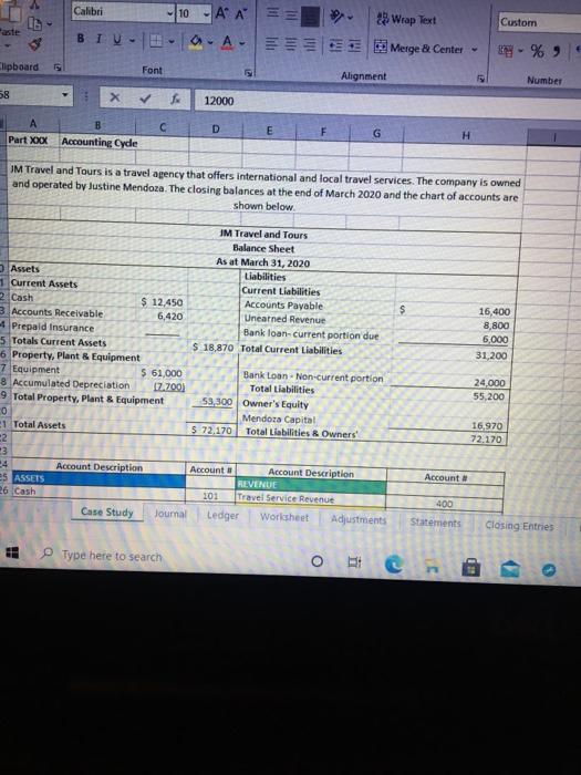  Please help me in this asap ,i need ledger , worksheet,