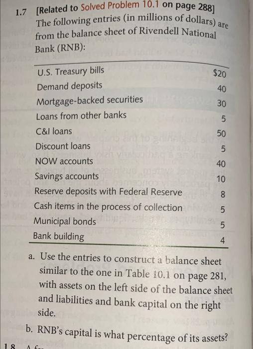 Please answer question B. :) 1.7 [Related to Solved Problem 10.1 on