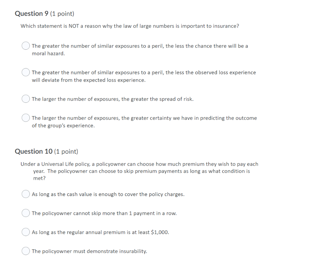  Question 9 (1 point) Which statement is NOT a reason why