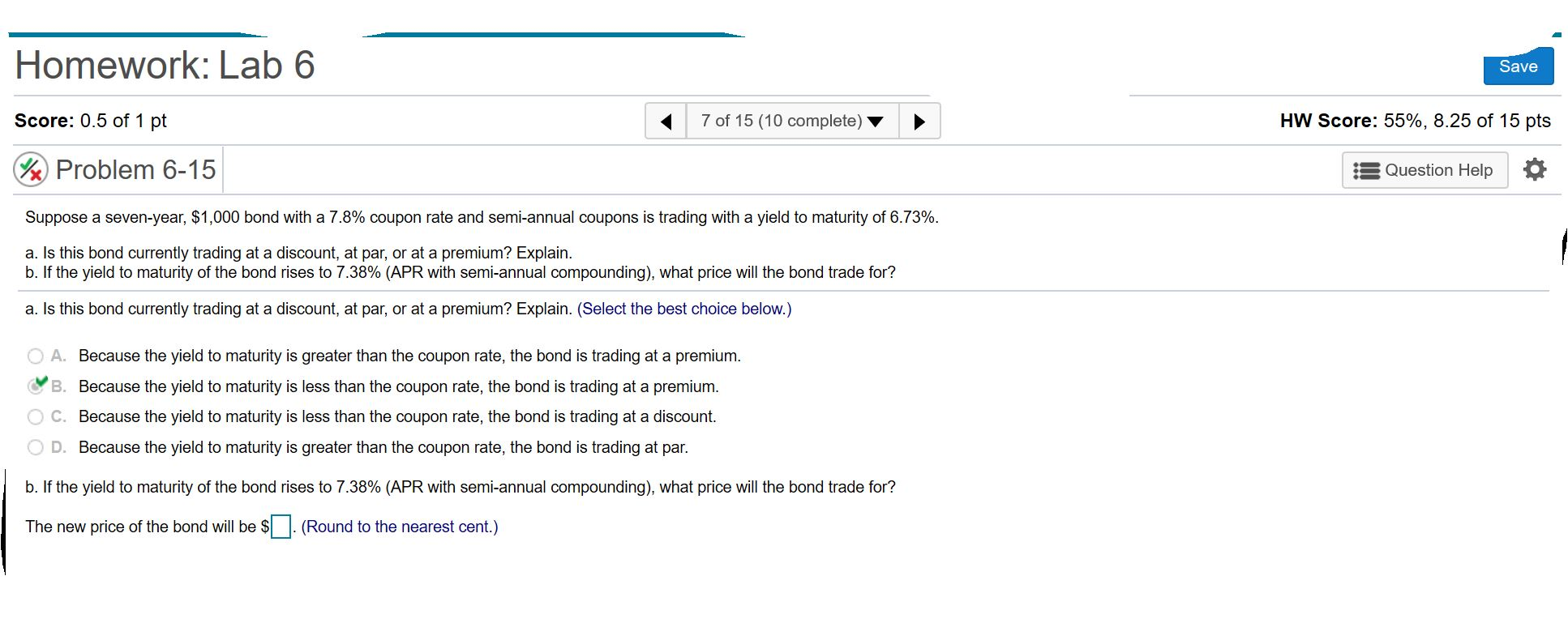 Please answer this question typed not handwritten. Homework: Lab 6 Save Score: